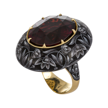 Ring with painted enamel